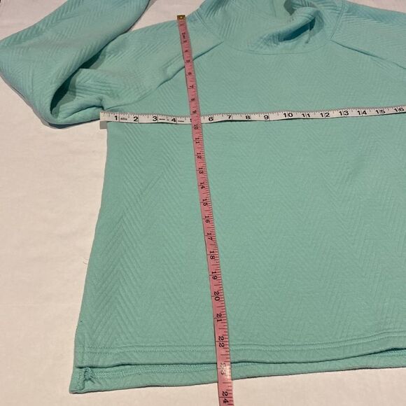 Mint green colored Textured tel gear pullover top with cowl neck size med - Picture 8 of 8